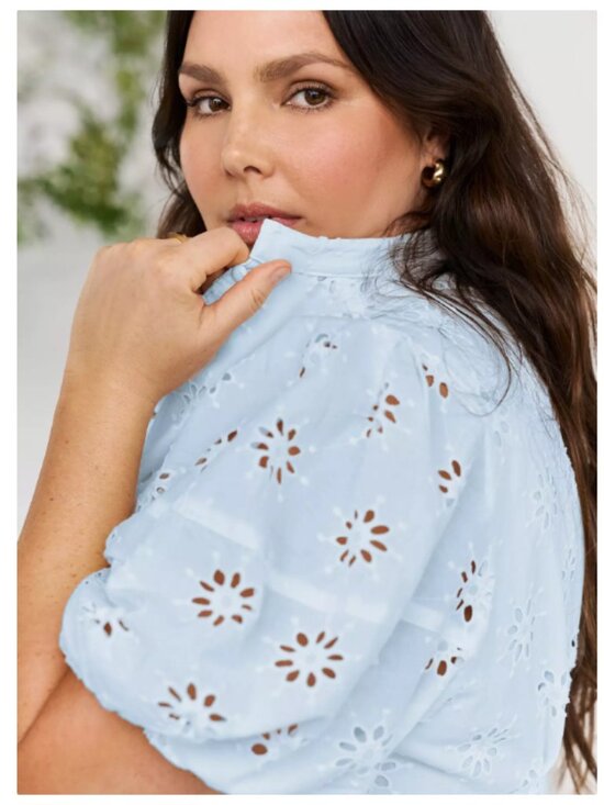 Belle Isle by Torrid Eyelet Mini Dress Angel Falls Light Blue 16 - Picture 4 of 15